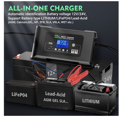 Cargador de baterías inteligente P35Amp  Litio. LiFePO4 - 2/8