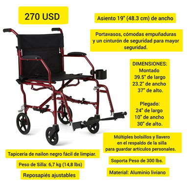 SE VENDE SILLA  DE RUEDAS NUEVA EN SU CAJA  270 CUP - Img 115118893
