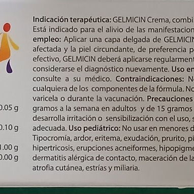 Tripleantibiotico en Crema Gelmicin, tubo de 40g, contiene Betametasona, Gentamicina y clotrimazol, - 2/3