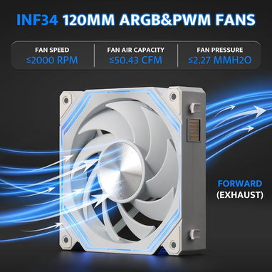 Fanes RGB darkFlash diseño infinito pack de 3 blancos nuevos en caja - 6/9