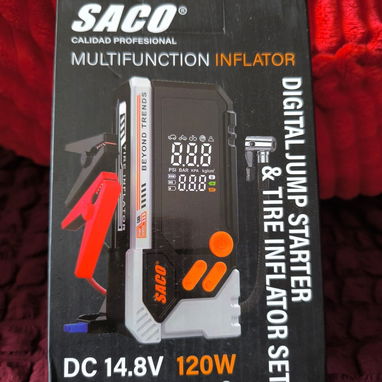 Arrancador y compresor marca saco calidad profesional infla hasta 150psi 40 arranques y 120w de potencia de compresor - 5/5