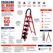 🪜 ESCALERA DE MANO DOMÉSTICA PLEGABLE DE 6 PASOS - Img 57304486