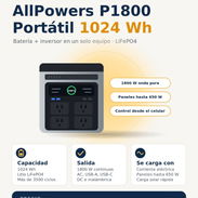 Estación de Energía AllPowers P1800 – 1024 Wh ⚡ Batería e inversor en un solo equipo. Enchúfala y olvídate del apagón. - Img 57753215