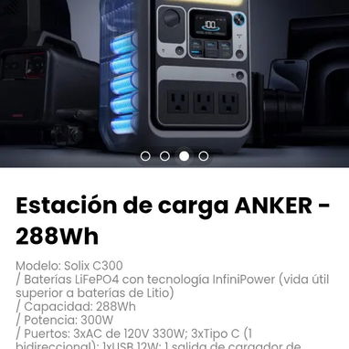 Estación de carga ANKER - 288Wh Modelo: Solix C300 - 3/4