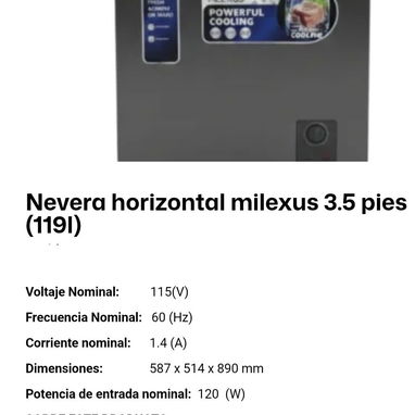 NEVERAS DE 3.5 PIES MILEXUS/ ROYAL - Img 122672804