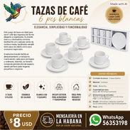 TAZAS DE CAFÉ 6 PCS BLANCAS. 4 Tazas, platos y escurridor - Img 56846836