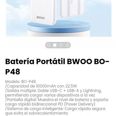 Batería Portátil BWOO BO-P48. Modelo: BO-P48 - Img 121332086