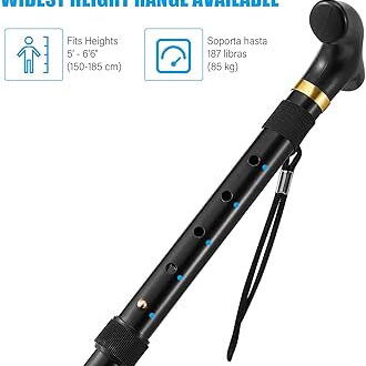 Bastón Plegable Ajustable, Baston Retractil Fácil de Llevar y Transportar para Caminar Ajustable y Plegable - Img 116565732