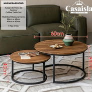4 modelos de mesa de centro madera y hierro 📦✅180 usd Entrega incluida - Img 55918063