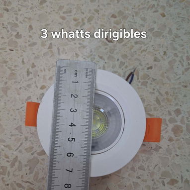 Lamparas de 3 whatts dirigibles led para empotrar dicroicas para pladul, mesetas closet etc - 2/3