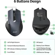 Mouse inalámbrico Acer 2.4GHz con 6 botones y DPI ajustable - Img 54819908