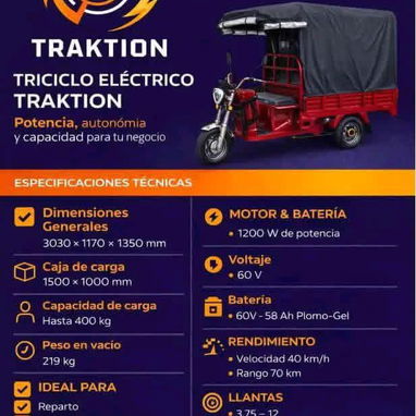 Triciclo eléctrico Traktion - Img 123945732