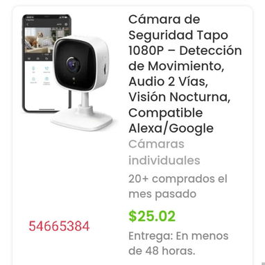Cámara de seguridad Tapo 1080P - Img 127595857