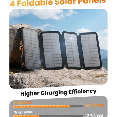 SOARAISE Cargador Solar Power Bank - Cargador portátil inalámbrico de 48000 mAh 🌐 - Img 127558078