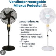 Ventilador recargable Milexus 16" 75 USD Garantía 1 mes Transporte incluido en zonas centrales - Img 55964405