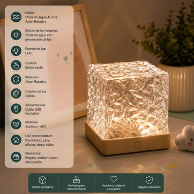 🛍️ Proyector ambiental de ondas de agua 🔑 Código: proy201 📝 Luz Inteligente de Proyección de Ondas de Agua de Aurora - 3/3