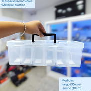 Caja Organizador De Plasticos Transparente De 6 Espacios - Img 55283989