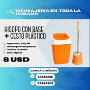 ✅ Hisopo con base para baño ✅ Cesto plástico con tapa basculante de 12 L 💲 ¡Todo por solo 8 USD - Img 56266661