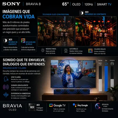 Sony BRAVIA 8 OLED 65” 4K UHD smart TV Google - 6/10
