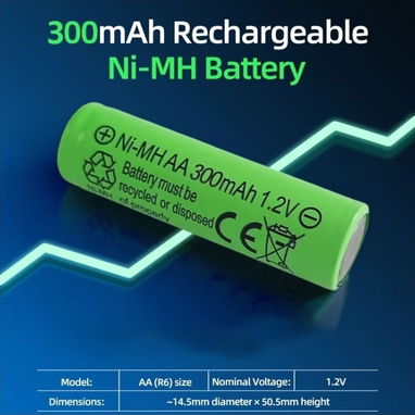 🔋 ¡Pilas Recargables AA/AAA de 300 mAh! 🔋 - 4/6