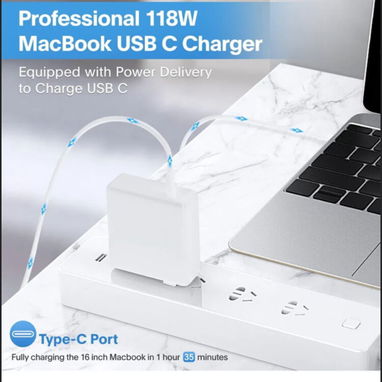 CNN CARGADOR POTENTE PARA MACBOOK Y NINTENDO SWICH (118W) TIPO C NUEVO EN SU CAJA - Img 127221282