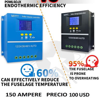 CONTROLADOR SOLAR MPPT 150A – MÁXIMA EFICIENCIA Y POTENCIA 150A - 3/4