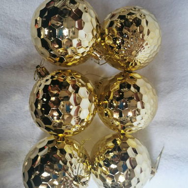 Set de 6 bolas de navidad (disco)  8cm - 3/6