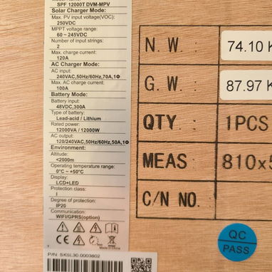 Inversor 12kW GROWATT 110 y 220 fase dividida, BAJA-FRECUENCIA (toroidal) - Img 122648947