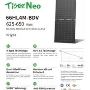 PANEL SOLAR BIFACIAL MODULE WITH DUAL GLASS 625-650 Watt N-type - Img 57723692