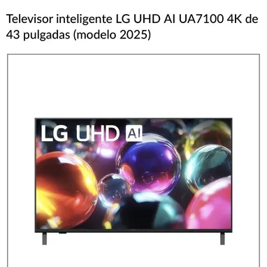 LG de 43” 4K UHD televisor inteligente ( 2025 ) con IA incluido Smart TV - Img 121375998