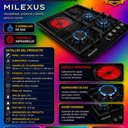 COCINA EMPOTRADA DE GAS E INFRARROJO MILEXUS, ENTREGA DE FACTURA PARA SU GARANTÍA. VARIEDAD DE COCINAS EMPOTRADAS - Img 57127802