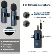 Kit micrófonos receptor 3 en 1, adaptador, 2 bolas de pelo - Img 50494739