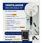 Ventilador recargable de pedestal con panel y bombillos - Img 55332054