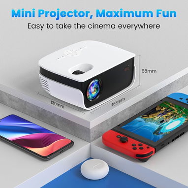 Proyector para exteriores. Mini proyector para cine en casa, compatible con 1080P 🌐 - 2/10