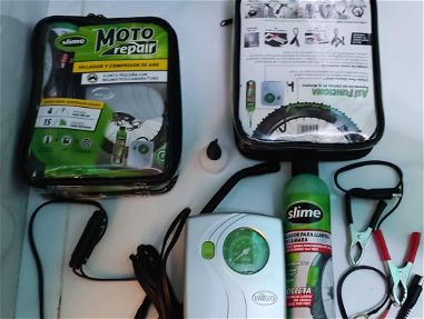 Compresor de aire portátil de 12vol+pomo de Slime sellador reparador de neumáticos+accesorios - Img main-image-45844689