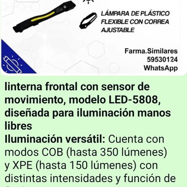 lampara recargable de cabeza - Img 119995920