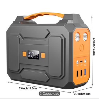 Estación de energía portátil de 100W con toma de corriente de CA, banco de energía, paquete de batería externa de litio, - 8/9