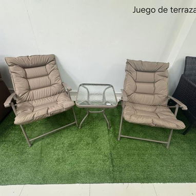 Set de Terraza con Mesa de Centro de Cristal. SUS MOMENTOS ESPECIALES MERECEN BELLEZA Y CONFORT. GARANTICE SU PLACER...! - Img 125050983
