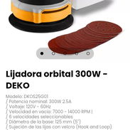 Lijadora orbital 300W - DEKO Modelo: DKOS25G01 - Img 56759342