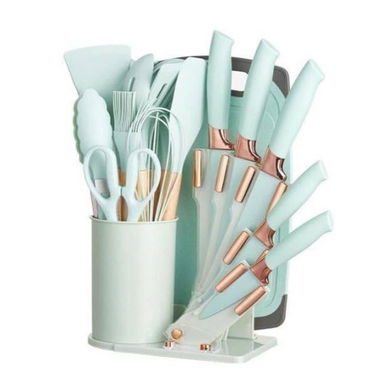 Set de 19 piezas de  Utensilios de Cocina de Silicona y Cuchillos - Img 122510575