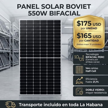 Paneles solares por unidad  y cantidad - 7/10