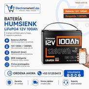 Batería 12V 100Ah - 1280Wh Humsienk LiFePO4 con Bluetooth - Img 56850337