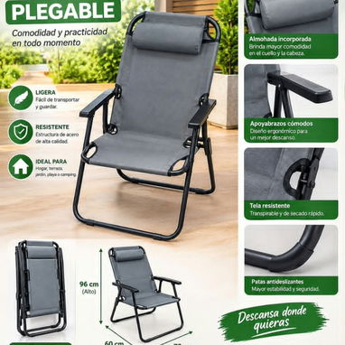 Sillas playeras plegables con techo - 4/4