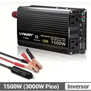 Inversor Convertidor de Corriente Lvyuan 1500W (Pico 3000W) DC 12V a AC 110V (60Hz). Negro - Img 55414048
