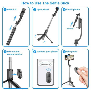 SelfieShow Selfie Stick - 6/8