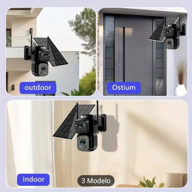 Cámara de Seguridad Solar 4MP para Exteriores con Doble Lente, Visión 360°, Visión Nocturna a Color, Sensor PIR - Img 127292318