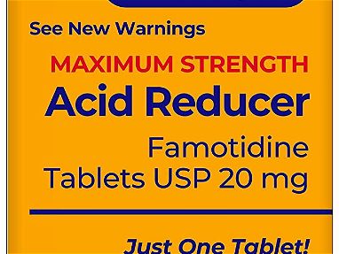 famotidina de 20 mg, máxima concentración, reductor de ácido para alivio de la acidez estomacal, 200 tabletas 15$ - Img 67557285