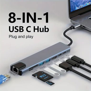 🔌💻 8 en 1 USB-C HUB – Estación de Acoplamiento Multifunción - Img 102146203