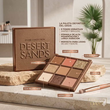🤎🧡Paleta de Sombras Oasis Desert Sands (9 Tonos mates, satinados y brillantes)🧡🤎 - 2/2