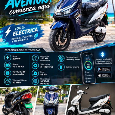 Vendo Moto Marca Maox Motor 2000 W Batería 72 v sin Bateria - 10/10